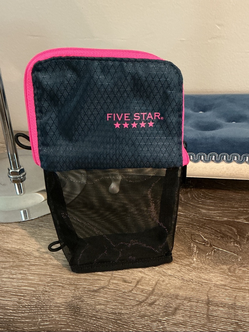 Five Star Stand N Store Pencil Organizer Pouch Navy Pink Black Micro Mesh NEW